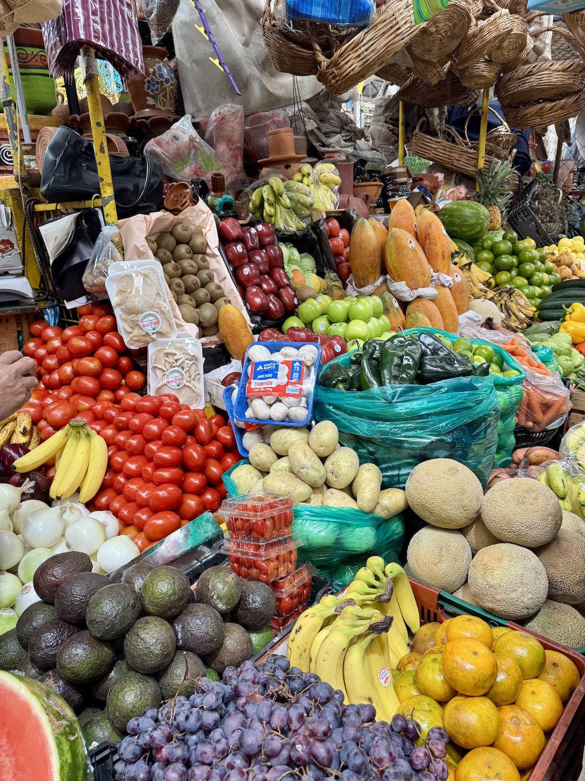 Fruits and vegetables at a market in Puebla, Mexico.