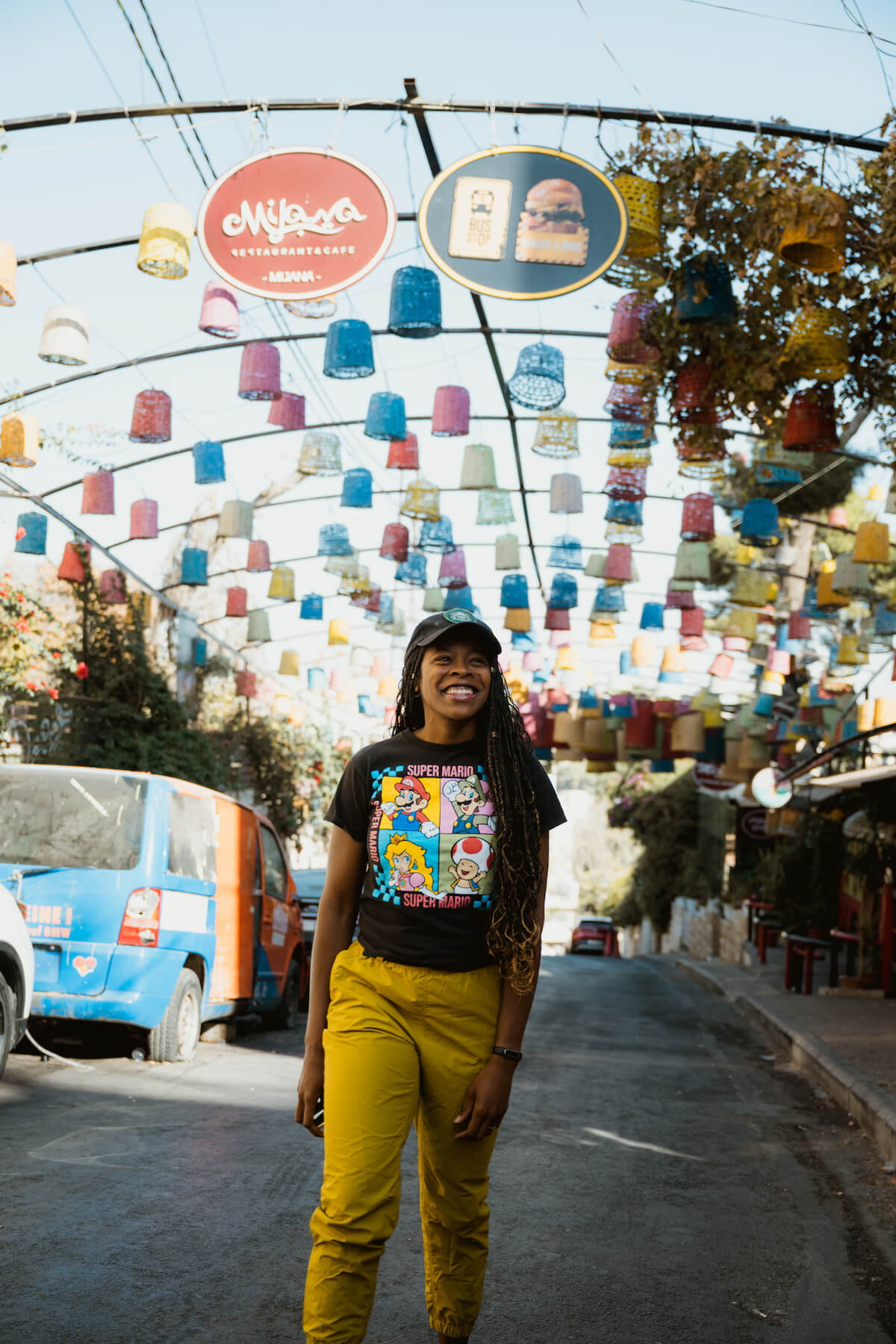 Photos of me walking through Jordan in downtown Amman with a smile