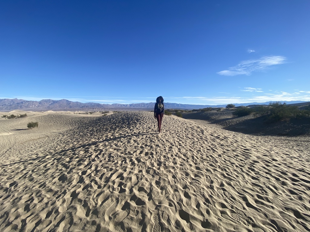 Death Valley can be a warm place in California in December depending on the year.